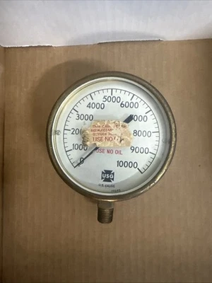 Vintage NASA Calibrated U.S. Gauge 14645 Oxygen Pressure Gauge 0-10000 PSI(L5) - Image 1 of 3