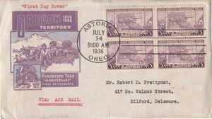 U. S. FDC Scott #783 Block of 4 - The Oregon Territory Issue - Picture 1 of 2