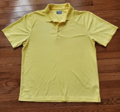 Champions Tour Men's Polo Golf Shirt Size XL Yellow Short Sleeve Ribbed Texture - Image 1 of 4