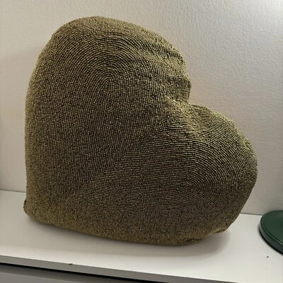 Gold Beaded Heart Scatter cushions. - Image 1 of 4