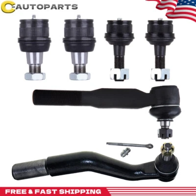 6PC Front Tie Rod End Ball Joint For 2000-2004 Ford F-250 350 550 Super Duty 4WD - Image 1 of 4