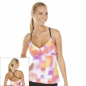 NWT Women's Nike Tankini Top Racerback Crisscross Geometric Pink Choose Size - Picture 1 of 1