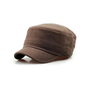 Cappello camionista unisex uomo donna tesa corta casual cadetto militare berretto marrone - Foto 1 di 6