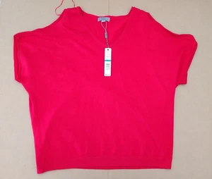 Joseph A Damen Gr. XL Shirt Bluse Oberteil Cold Shoulder Kurzarm Rot Neu - Bild 1 von 7