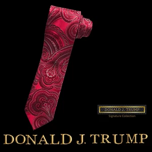 NEW Donald J. Trump Signature Collection Necktie Tie President Red Paisley Silk - Picture 1 of 4