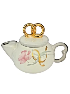 Teapot for One Capodimonte  Creazioni Minervini Italy Markings Crown N Porcelain - Picture 1 of 7