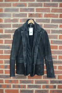 AllSaints Mens SURVEY Leather Blazer Jacket Medium fits like XS All Saints - Picture 1 of 11
