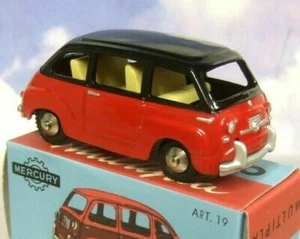 HACHETTE DIECAST REPLICA MERCURY TOYS COLLECTION FIAT 600 MULTIPLA RED & BLACK - Picture 1 of 3