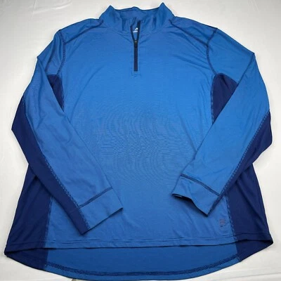Fila Sport Pullover Mens 2XL Blue Stipes Active Long Sleeve 1/4 Zip Shirt Jacket - Image 1 of 4