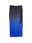 THE ROW Women Black and Blue Gradient Belt Wrap Midi Skirt