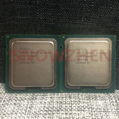 Pair of 2 Intel Xeon E5-2470 V2 CPU 10-Cores 2.4 GHz 25MB SR19S LGA135 Processor - Image 1 of 2
