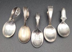 Four Sterling Silver Antique Baby Feeding Spoons. Rare One Gorham Etruscan Fine - Picture 1 of 14