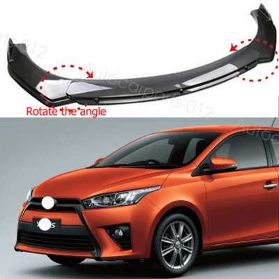 Front Bumper Chin Lip Splitter Spoiler For Toyota Yaris 2004-2023 Carbon Style Foto 1 de 4