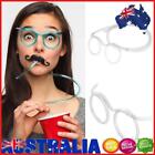 Novelty Eyeglasses Straw Reusable Crazy Funky Drinking Tube for Kids Party