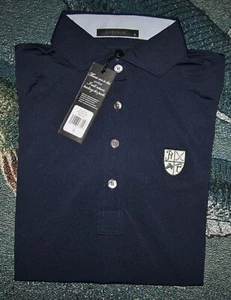 NEW GREYSON Polyester Spandex Polo Button Shirt HAMILTON FARM GOLF CLUB Blue S - Picture 1 of 7