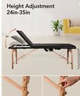 Massage Table Bed Black Therapy Beauty 3 Way Adjustable Couch Salon Portable
