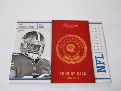 LAMICHAEL JAMES NFL PASSPORT INSERT SAN FRANCISCO 49ERS 2012 PRESTIGE - Image 1 of 2