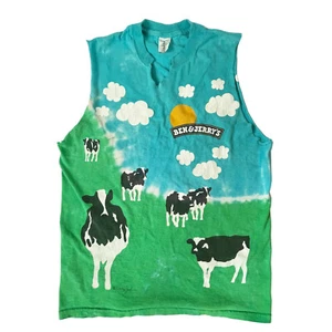 BEN & JERRY'S Vintage Euphoria T-Shirt Batik Woody Johnson Gr. M Schnitt Arme Ausschnitt - Bild 1 von 6