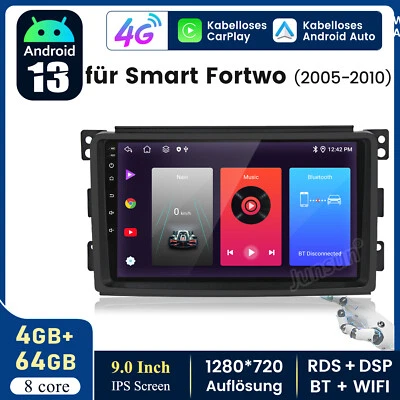 Android 13 Für Mercedes Smart Fortwo 2005-2010 CarPlay Autoradio Bluetooth DAB+ - Bild 1 von 4