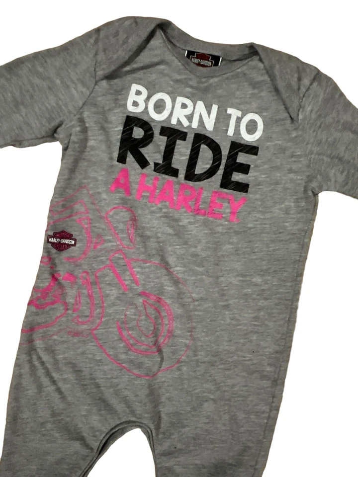 TRAJE HARLEY-DAVIDSON BEBÉ NIÑO TALLA 6-9 MESES GRIS UNA PIEZA Foto 1 de 4