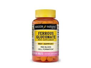 100 Tablets FERROUS Gluconate Highly absorbable form of iron 27mg help red Blood