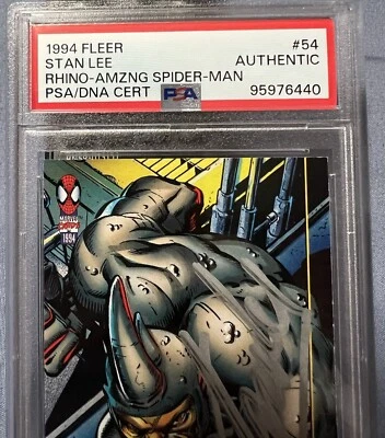 Stan Lee Signed  1994 Fleer Spider-man Card #54 PSA Certificate - Image 1 of 4
