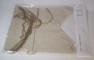 6 banderas de lino de 8"" x 10"" color beige natural con cuerda - Imagen 1 de 1