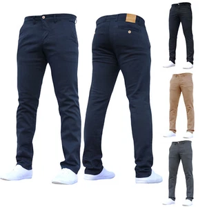 CROSSHATCH Mens Designer Chinos Stretch Work Holiday Pants Casual Jeans Trousers - Picture 1 of 20