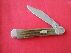CASE XX 61749L MINI COPPERLOCK 1 BLADE POCKET WORN GREEN BONE HANDLES 1998 KNIFE