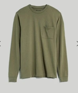 NwtMadewell Mens Green Pocket Long Sleeve Shirt Size S Relaxed Organic Cotton - Picture 1 of 6