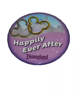 Bottoni Disneyland Felici Per Sempre! Appena sposato! Buon Anniversario NUOVO VINTAGE - Foto 1 di 4