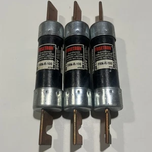 🇺🇸(3) BUSSMAN FUSETRON FRS-R-100 TIME-DELAY FUSE. TESTED - Picture 1 of 4