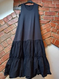Cos Black T-SHIRT Dress 👗 With Frills Size M - Picture 1 of 13