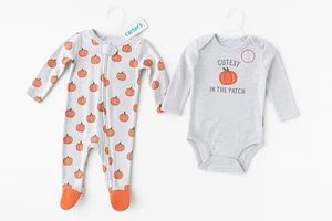 3M Carters Pumpkin Outfit and Jammie Set Fall Thanksgiving Cutest in the Patch - Picture 1 of 6