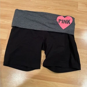 Y2K PINK Victoria's Secret Fold- Over Band Bike Shorts - Picture 1 of 6
