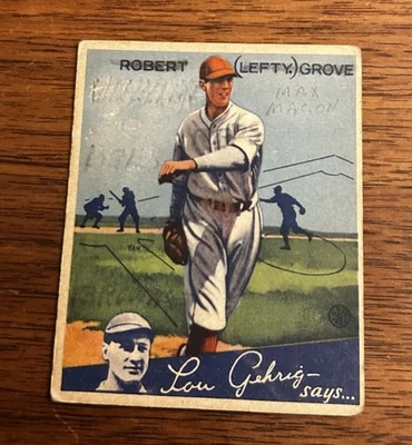 1934 Goudey #19 Lefty Grove HOF Marked - Image 1 of 2