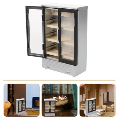  2 Pcs Miniature Refrigerator Double Door Fridge Compact Refrigerators - Image 1 of 4