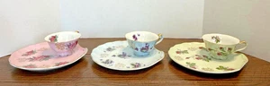 Juego de 3 tazas de té de almuerzo con concha floral de porcelana Lefton Heritage de colección - Imagen 1 de 18
