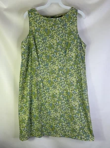 Vintage Y2K Womens XL Green Micro Calico Floral Mini Sun Dress Rave Cottagecore - Picture 1 of 8