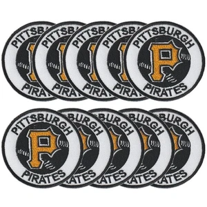 10 pcs Pennsylvania Pittsburgh Pirates Logo Size 2.6"x2.6" Sew Iron on Patches - Picture 1 of 12