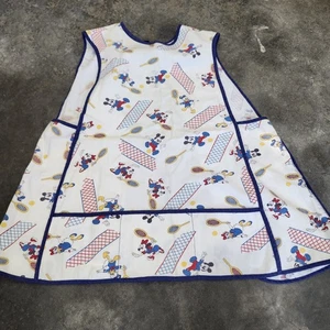 Vintage Handmade Apron Bib Art Smock Halloween Minnie Mickey Donald Duck Tennis - Picture 1 of 8