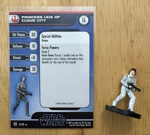 Star Wars Miniatures The Force Unleashed Princess Leia Of Cloud City 19/60 Rare - Picture 1 of 1
