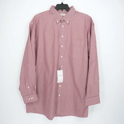 Camisa Roundtree Yorke Etiqueta Dorada 18.5"-36/37" GRANDE Roja Blanca Rayas Sin Planchar Nueva con Etiquetas Foto 1 de 4