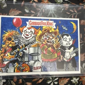 2017 GARBAGE PAIL KIDS SKETCH CARD DAN CONTOIS Pano Freddy Pennywise Dead Ted - Picture 1 of 2