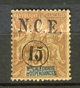 FRENCH COLONIES; NEW CALEDONIA 1899 classic ' NCE ' surcharge Mint hinged 15/30c - Picture 1 of 1