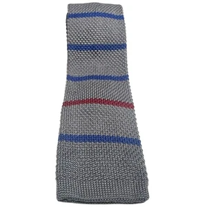 Vintage Striped Knitted Silk Neck Tie Career Y2K Academia Business Preppy Office - Picture 1 of 6