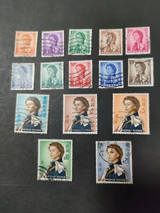 HONG KONG 1962 QE II definitive set , Sc 203-217, FU - Picture 1 of 2