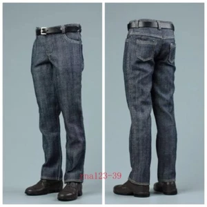 1/6 Men's Jeans Trousers Pants Belt Clothes Fit 12'' Male Action Figure Body Toy - Picture 1 of 10