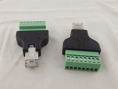 RJ45 Ethernet Male Plug to 8 Pin AV Terminal Screw Adapter Converter Block CCTV - Image 1 of 4