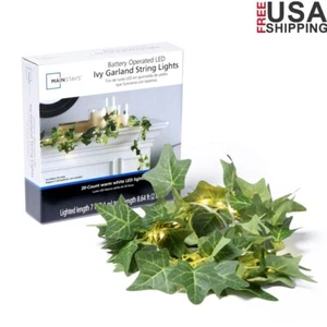 7ft Ivy String Lights Battery Operated Warm White LEDs Indoor Fairy Lighting New - Picture 1 of 8